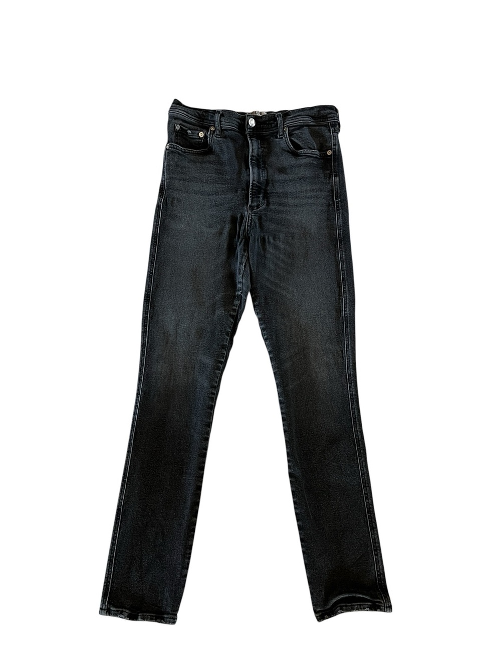 AGOLDE Black High Rise Straight Leg Ankle Jeans Women’s 31 Premium Denim Street - Picture 2 of 7